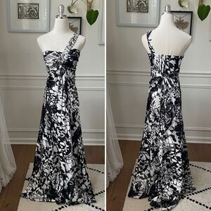 Deb Black White Satin Gown Animal Print Dress Satin Mob Wife 3 4